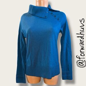 Pendleton Petite Merino Wool Snap Mock Neck Sweater – Size M